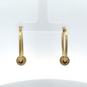 Gold Plated Charm Hoop Earrings