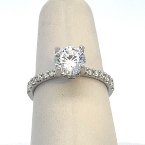 14K White Gold .39CT Lab Grown Semi Mount Diamond Ring