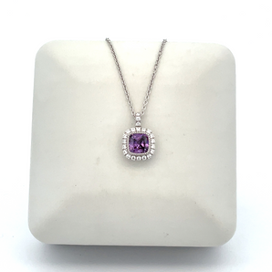 Sterling Silver Birthstone Necklace - February