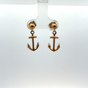 Gold Plated Anchor Earrings