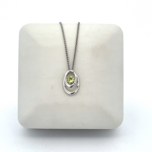 Sterling Silver Dancing Birthstone Necklace - August