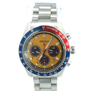 Men's Prospex Speedtimer Stainless Steel Solar Chronograph Watch with Yellow Dial