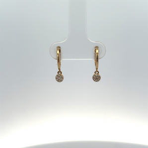 14k Yellow Gold Diamond Drop Earrings