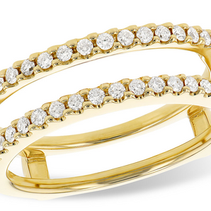 14KT Yellow Gold Ring Guard with Round Brilliant Diamonds