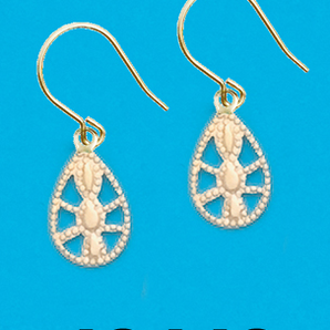 Gold Plated Filigree Fishhook Earrings