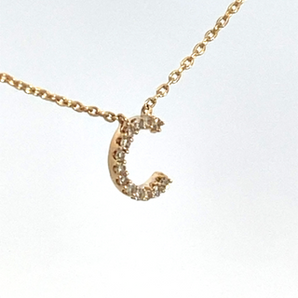10KT Yellow Gold .05CTRDDM "C" Initial