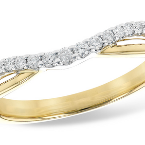 14KT Two-toned Enhancer Ring with Round Brilliant Diamonds