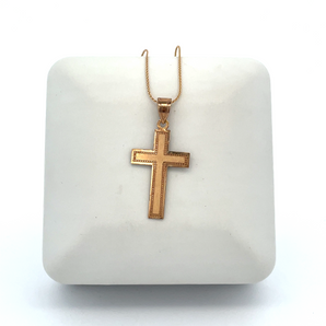 14k Yellow Gold Cross Necklace