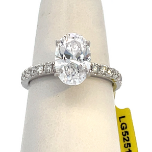 14K White .59CT Lab Grown Semi Mount Diamond Ring