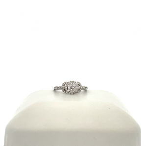 14k White Gold Engagement Ring with Round Center