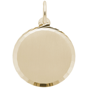 Gold Plated Medium Diamond Faceted Disc Charm