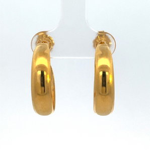 Gold Plated Band Medium Hoop Earrings