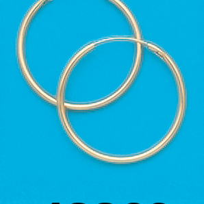 Gold Plated 7/8 Endless Hoop Earrings