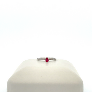 Lady's 10k White Gold Ruby Ring