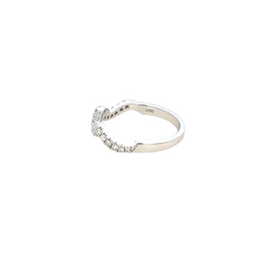 14K White Gold Twisted Diamond Wedding Band