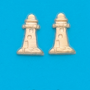 Gold Plated Lighthouse Stud Earrings