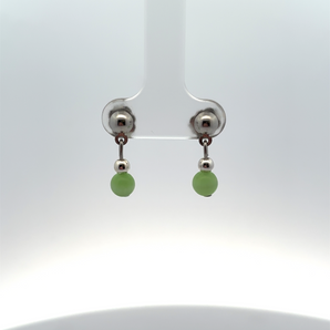 Sterling Silver 1/2B Optic Lime Green Dangling Earrings