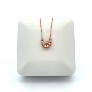 Lady's 14k Rose Gold Morganite Necklace