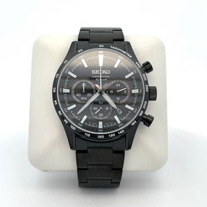 Black SEIKO Watch with Black Dial