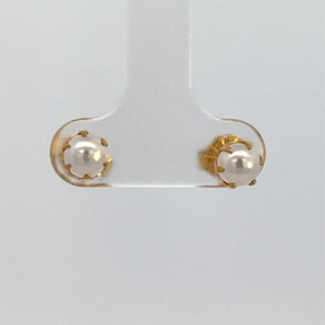 Gold Plated 5MM Simulated Pearl Stud Earrings