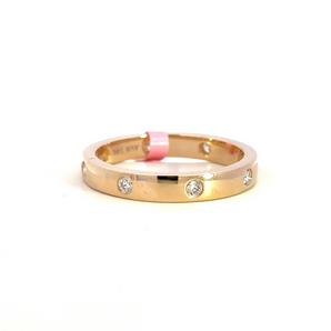 14KT Yellow Gold Flush Set Round Cut Band, 0.20ctw