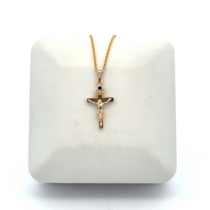 14k Yellow Gold Filled Kid's Crucifix Necklace
