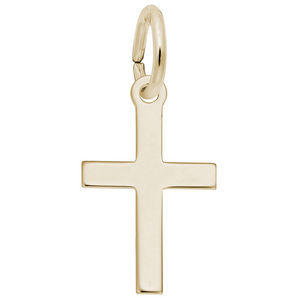 Small Plain Gold Plated Cross Charm