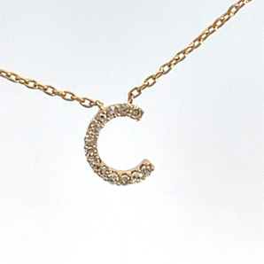10KT Yellow Gold .05CTRDDM "C" Initial