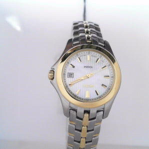 Women's SEIKO Two Tone Watch with White Dial