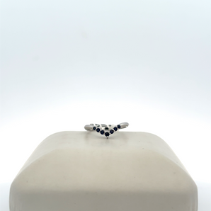 14k White Gold Sapphire Birthstone Ring