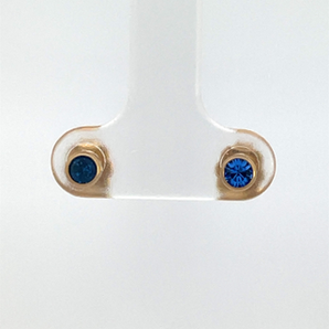 Gold Plated Bezel Set September Earrings