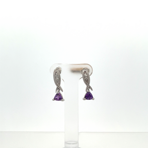 Amethyst 14 Karat White Gold Earrings