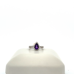 Amethyst 14 Karat White Gold Ring