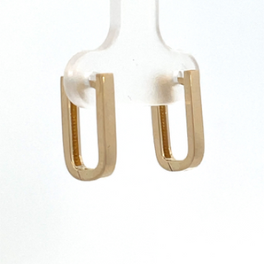14K Yellow Thin Paper Clip Hoop Earrings