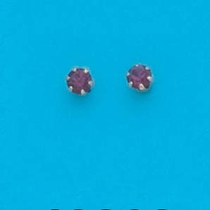 Gold Plated February Stud Earrings