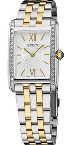 Ladies Two-Toned Watch with Silver Face and Gold Plated Numbers