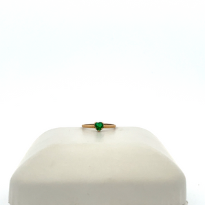 Kid's 10k Yellow Gold Emerald Heart Ring