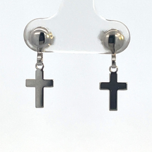 Sterling Silver Dangling Cross Earrings