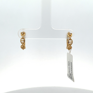 14k Yellow Gold Design Hoop Earrings