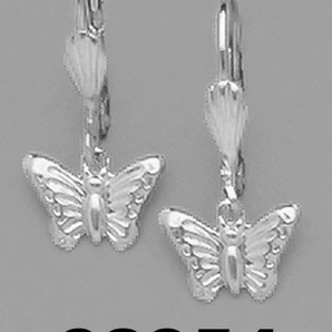 Sterling Silver Butterfly Leveback Drop Earrings