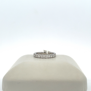 14k White Gold Band with .80ctw Round Diamonds