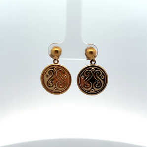 Gold Plated Dangling Coin Earrings