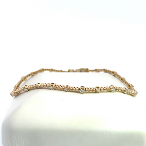 14KT Yellow Gold Diamond Tennis Bracelet with Beading, 0.61ctw