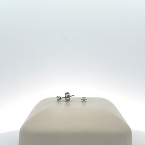Silver April Birthstone Stud Earrings