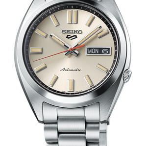 Mens SeikoSilver Automatic Watch with Ivory Dial
