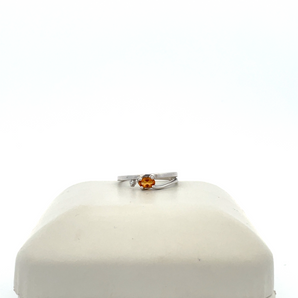 10k White Gold Birthstone Ring - Citrine