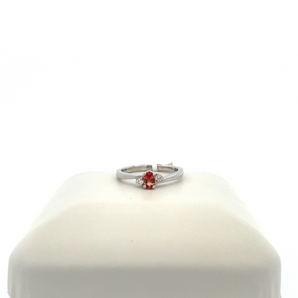 14k White Gold Peach Sapphire Ring