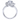 14k White Gold Engagement Ring with Cubic Zirconia Round Center
