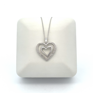 Sterling Silver Double Heart Necklace