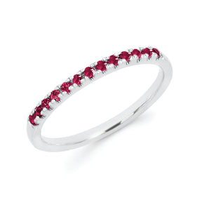 Ruby Stackable Birthstone Band In 14KT White Gold